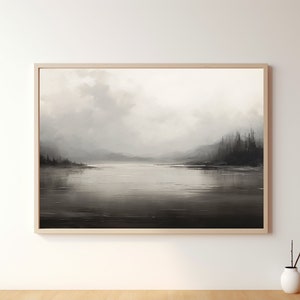 Printable Abstract Landscape Oil Painting, Minimalist Art Print, Digital Download Wall Art, Vintage Abstract Landscape Print