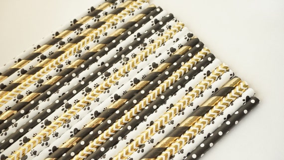 Puppy Paw Print Party Straws Birthday Party Decorations Etsy