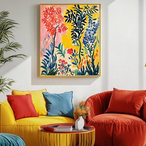 Abstract Botanical Art Prints, Downloadable Botanical Artwork, Boho Flowers in Download Print, Modern Artwork, Digital Download Wall Art