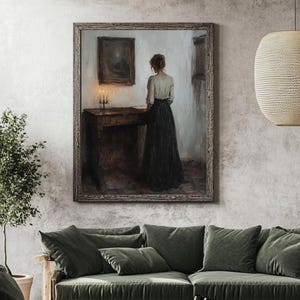 Druckbare antike Porträtmalerei von Frauen beim Lesen, Ölgemälde Frauen beim Lesen, Vintage-Gemälde von Frauen beim Lesen, digitaler Download