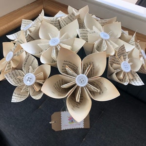 x12 Origami kusudama paper flowers , book page themed, paper flowers, home decor