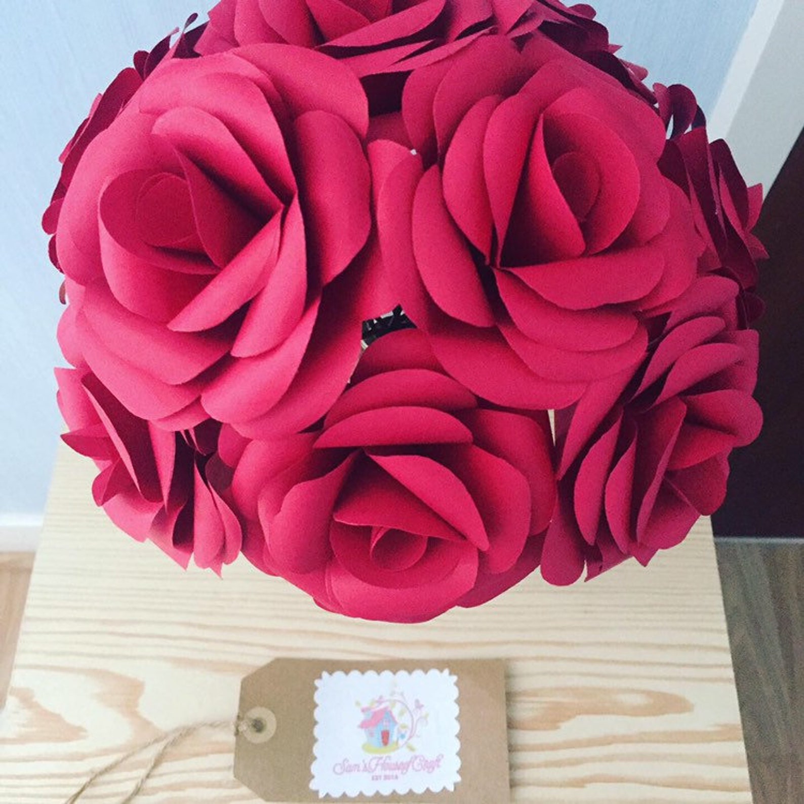 Paper Roses X10 Made From Red Paper Bottle Vase Home Decor - Etsy