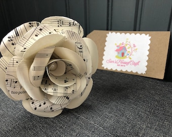 Sheet Music Paper Rose, Handmade Anniversary Gift