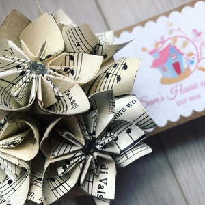 10 Music note themed Origami, kusudama paper flower lights home Decor, office decor, fairy lights
