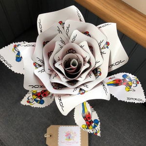 The Joker Playing card rose + bottle vase,  Alice in wonderland themed rose, poker night decor, casino themed party, joker gifts