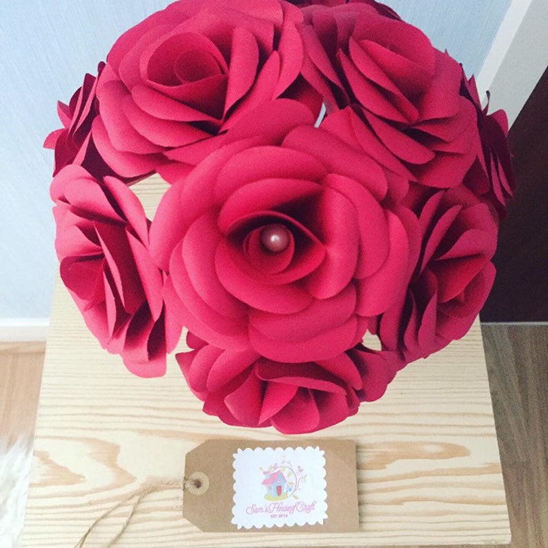 Paper Roses X10 Made From Red Paper Bottle Vase Home Decor - Etsy