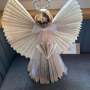 Book Angel: Handmade Vintage Book Fold Christmas Decoration - Etsy