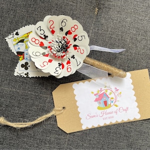 Speelkaartbloemknoopsgat voor bruiloften, prom, jubileum. Bruidscadeau, trouwaccessoires, knoopsgat, bruidegomaccessoires, boutonnière