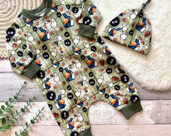 Soot Sprites Baby Sleepsuit Gift Set: Kawaii Totoro Inspired Baby Romper