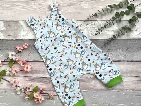 Totoro Baby Dungarees, Baby Clothes Inspired by Japan, Kawaii Toddler Dungarees, Baby Romper, Organic Baby Clothes