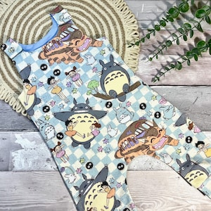 Totoro Baby Dungarees, Baby Clothes Inspired by Japan, Kawaii Toddler Dungarees, Baby Romper for Anime Fan