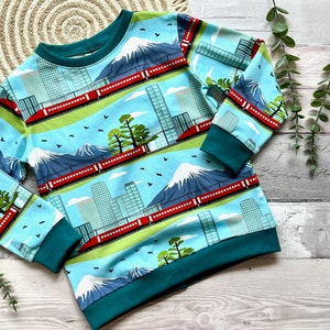 Tokyo Lightweight Kids Sweatshirt, Bullet Train, Mount Fuji
