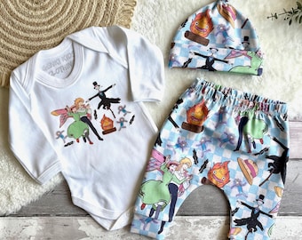 Howl's Moving Castle Baby Gift Set: Kawaii Leggings, Bodysuit & Knotted Hat Set