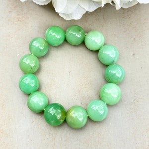 Stretcharmband chrysopraas: natuurlijke edelsteen, Australische jade