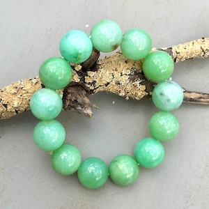 Groene chrysopraas stretcharmband: edelsteenkralen van 16 mm