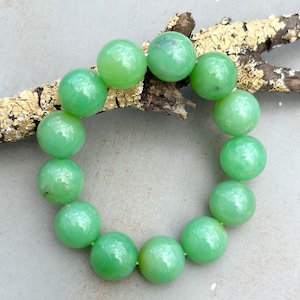Groene chrysopraas stretcharmband: natuurlijke edelsteen, kristalgenezing
