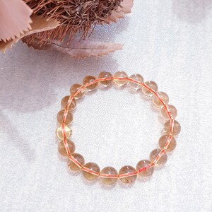 Citrine Beaded Bracelet: 10mm Round Gemstone, November Birthstone