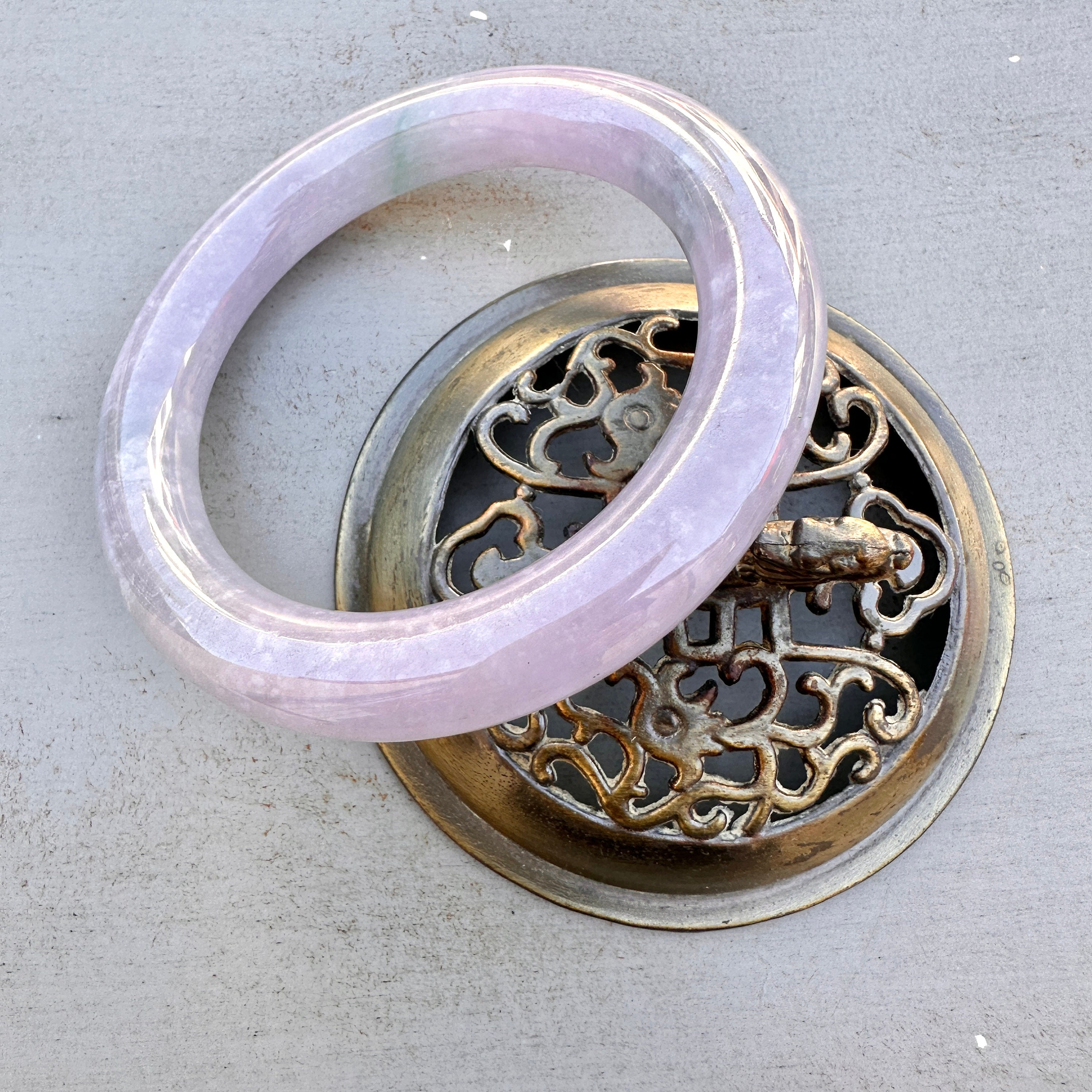 Natural purple lavender Jade Bangle , Grade A Type A Burma Jadeite Jewelry