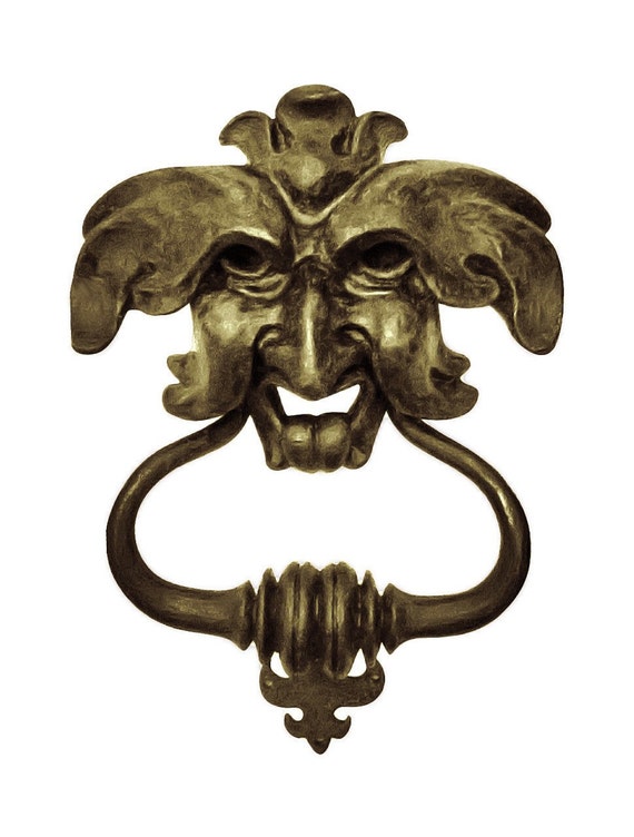 Fleur De Lis Gargoyle Door Knocker Etsy