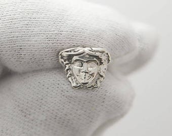 New Medusa Real .025 Sterling Silver Handmade Earrings Gorgon Head Ancient Greek Screw Back