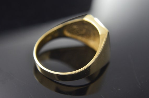 Signet 14k Real Yellow Gold Mens Ring Elegant Ring Design