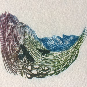 The Saddle - vintage linocut print