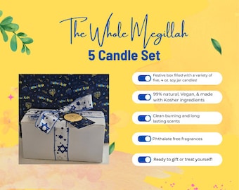 The Whole Megillah 5 Candle Set