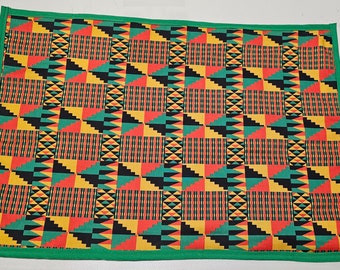 Sets de table en coton réversibles cousus main Kente