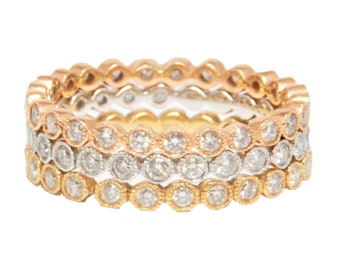 Diamond Eternity Band Set (Yellow Gold, White Gold, & Rose Gold)