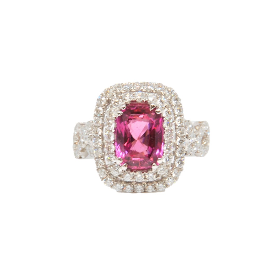 18k Pink Sapphire Ring - Etsy