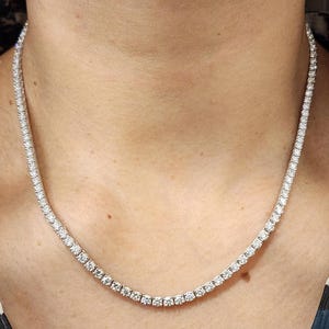 9.65 Ct Diamond Tennis Necklace