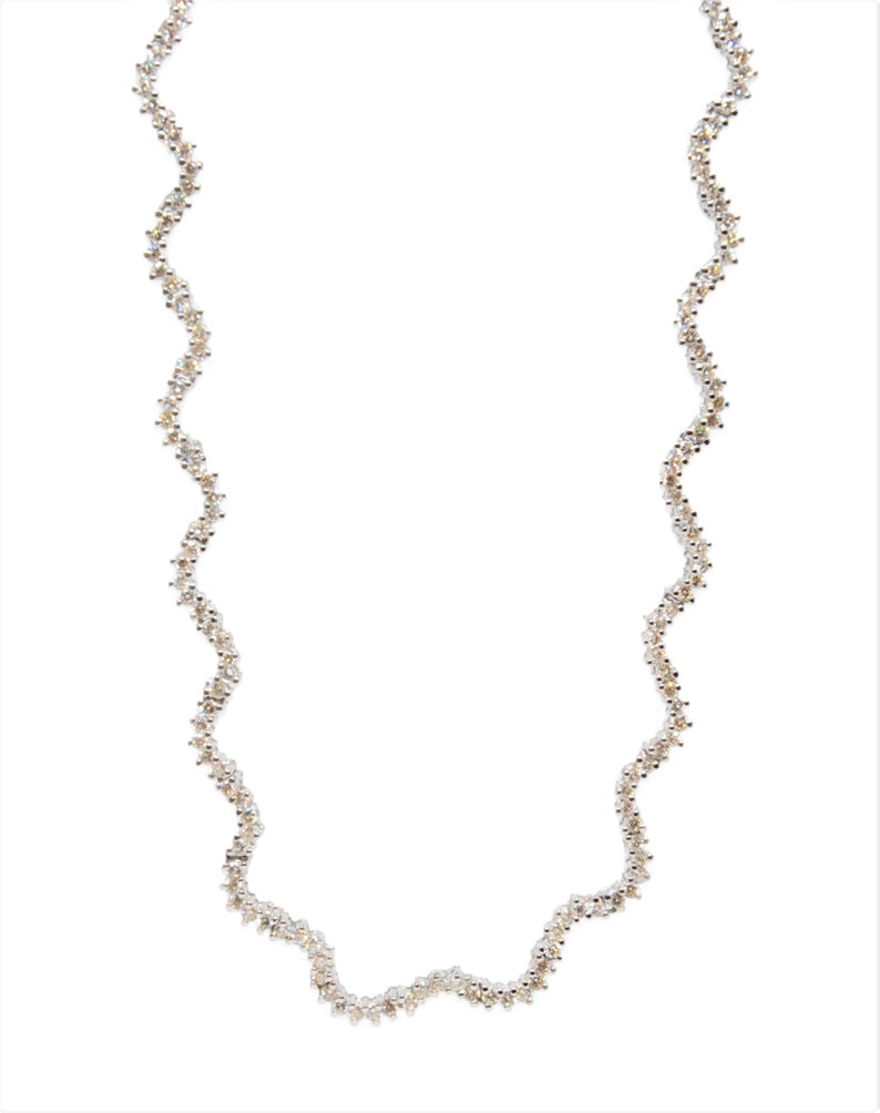 Diamond Necklace Etsy