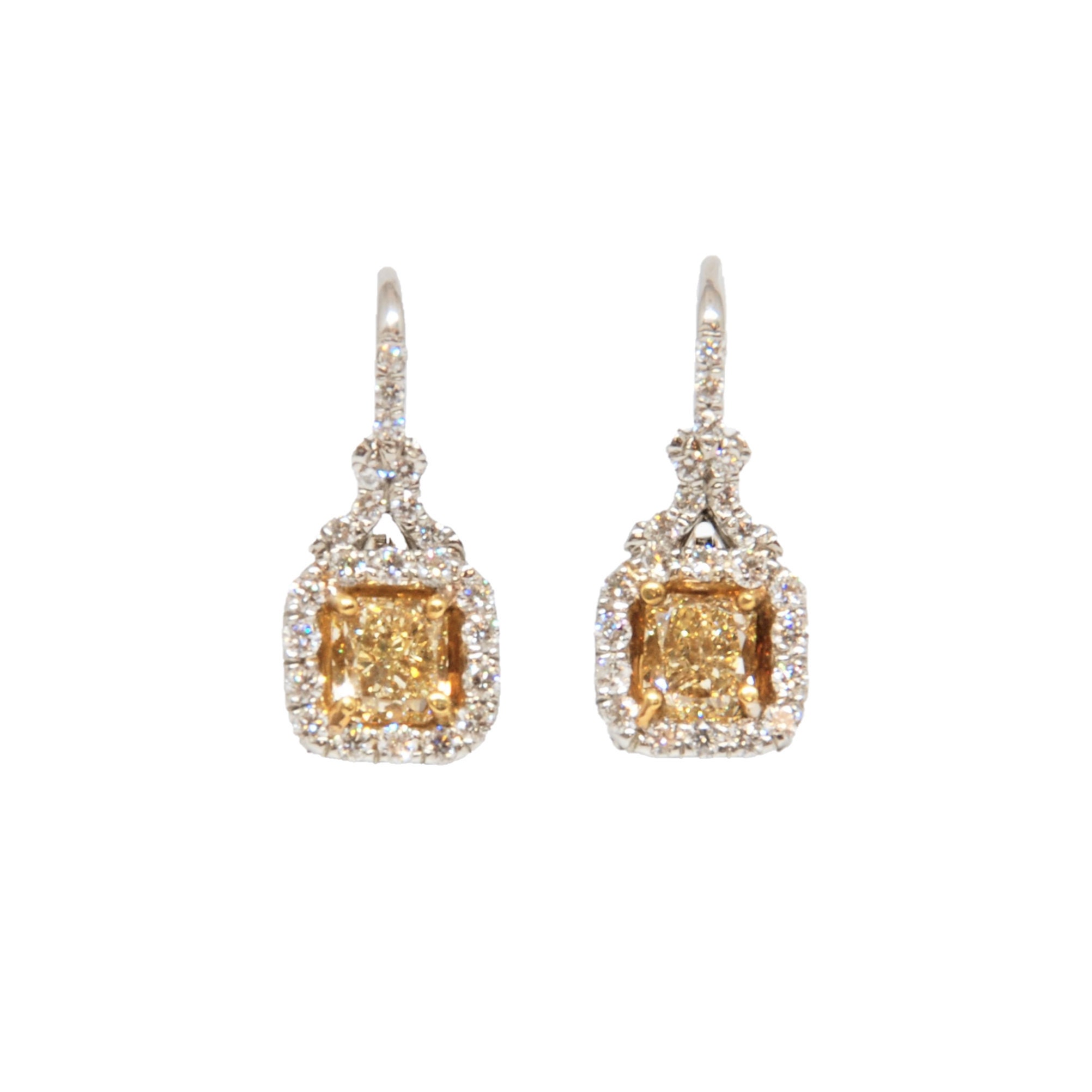 Yellow Diamond Earrings Etsy