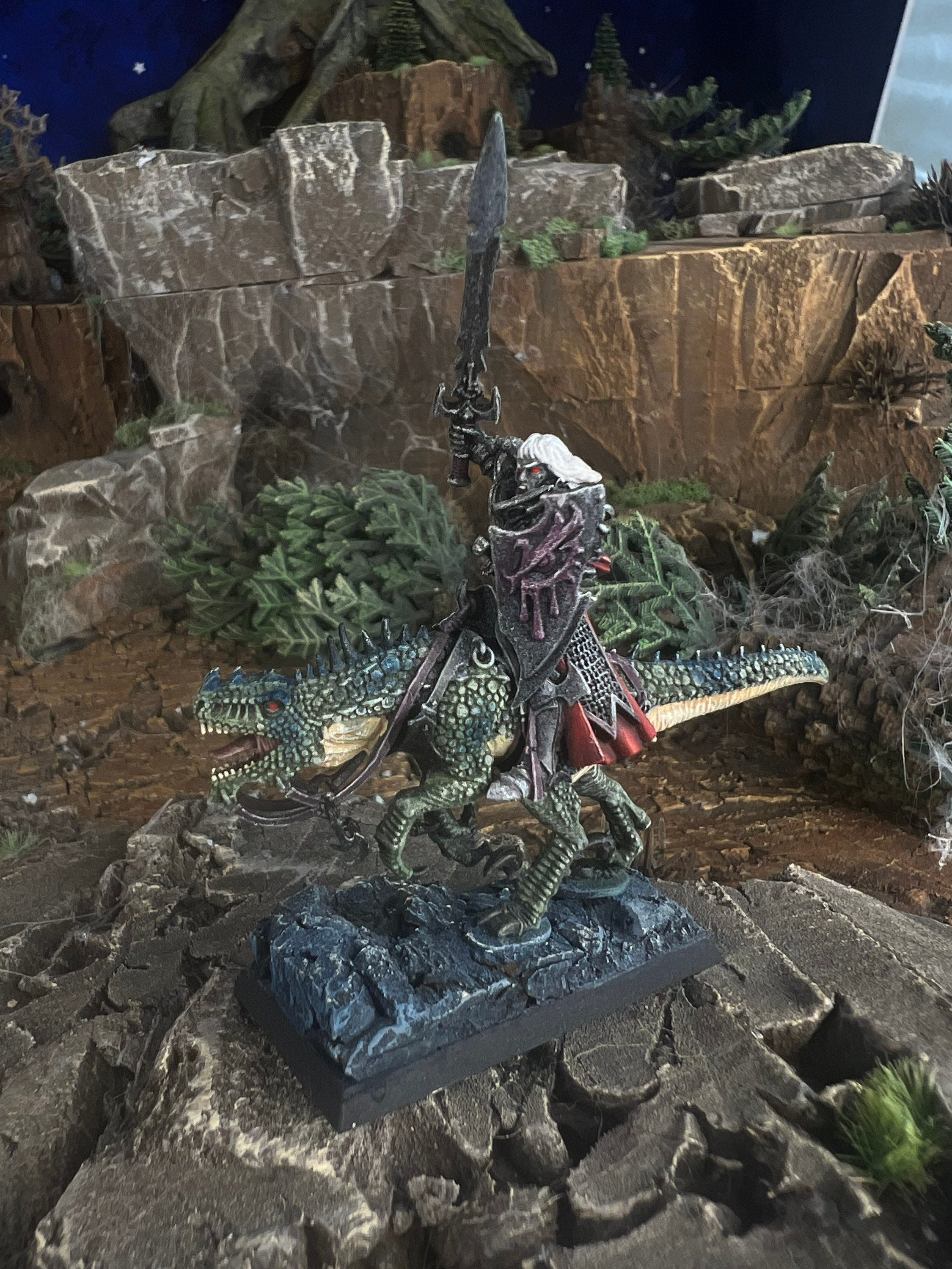 Pro Painted Dark Elf Lizard Rider - Etsy