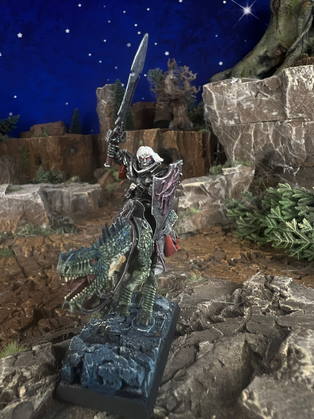 Pro Painted Dark Elf Lizard Rider - Etsy