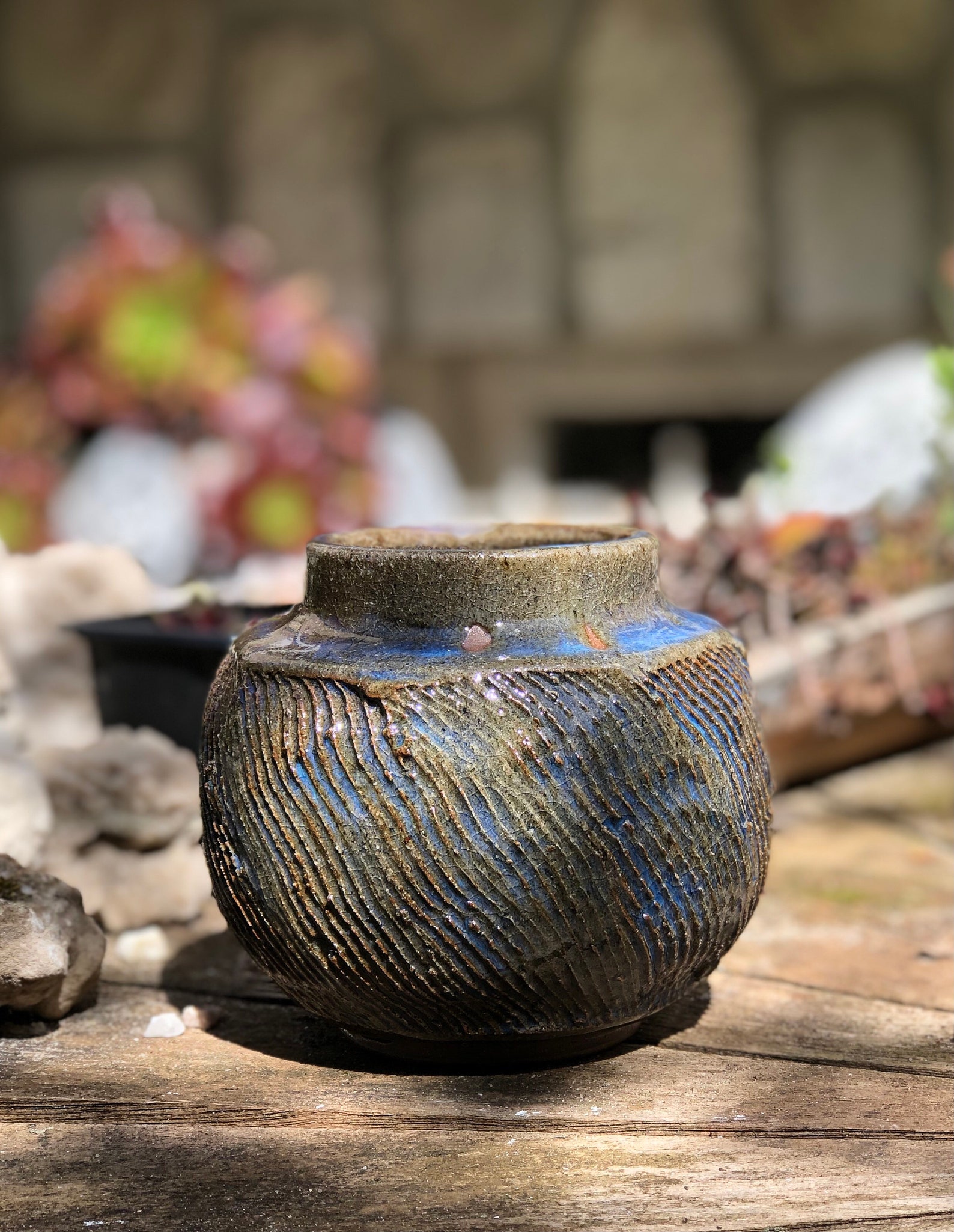 Brown sandstone vase enamel chun celadon Etsy