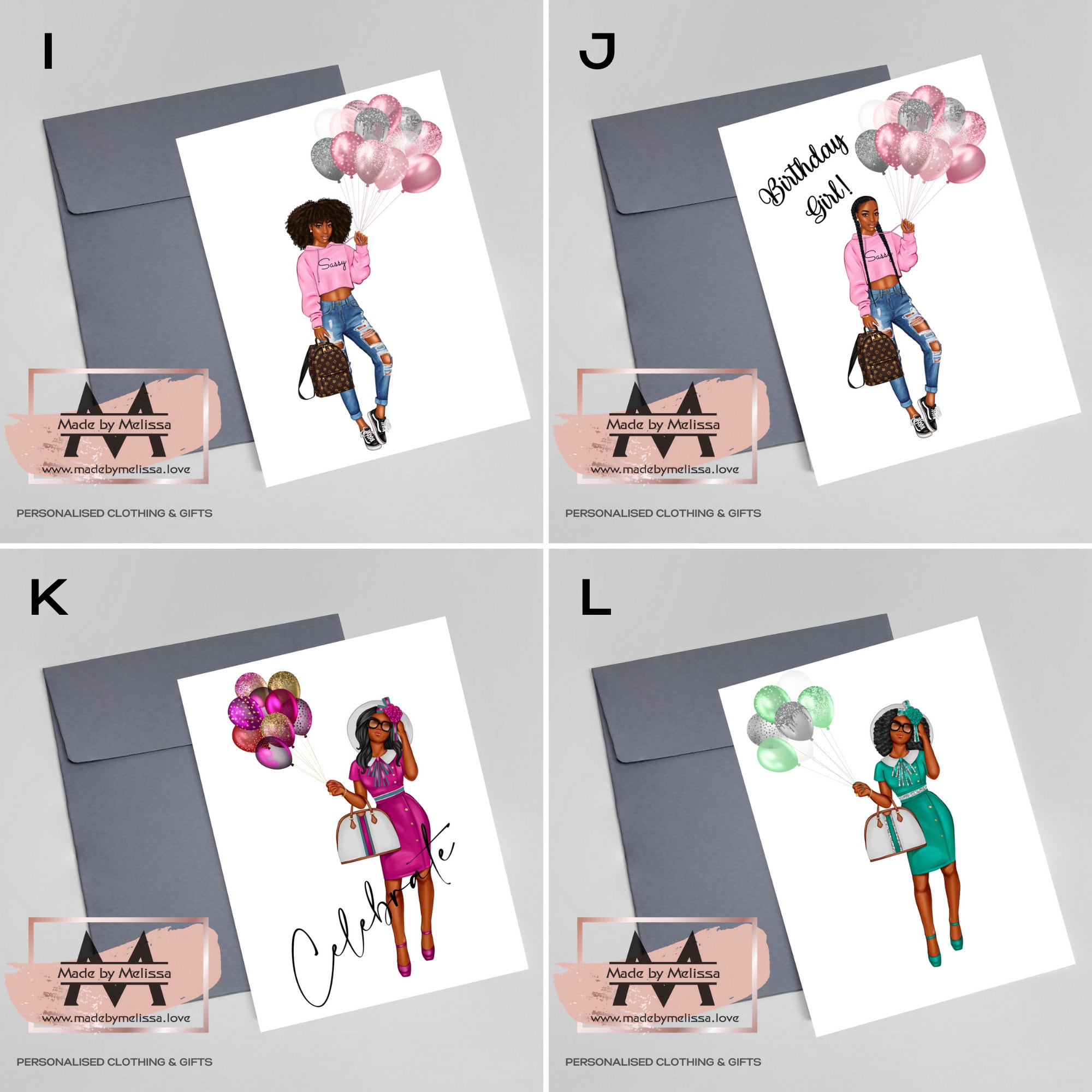 Black card black girl cards black woman card black greeting Etsy