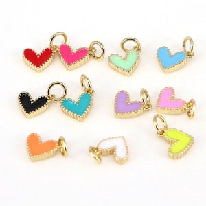 12Pairs DIY Heart Enamel Charm Earring Making Kit Valentine's Day Heart  Love Pendants Charms with Leverback Earring Hooks Jump Rings for Jewelry