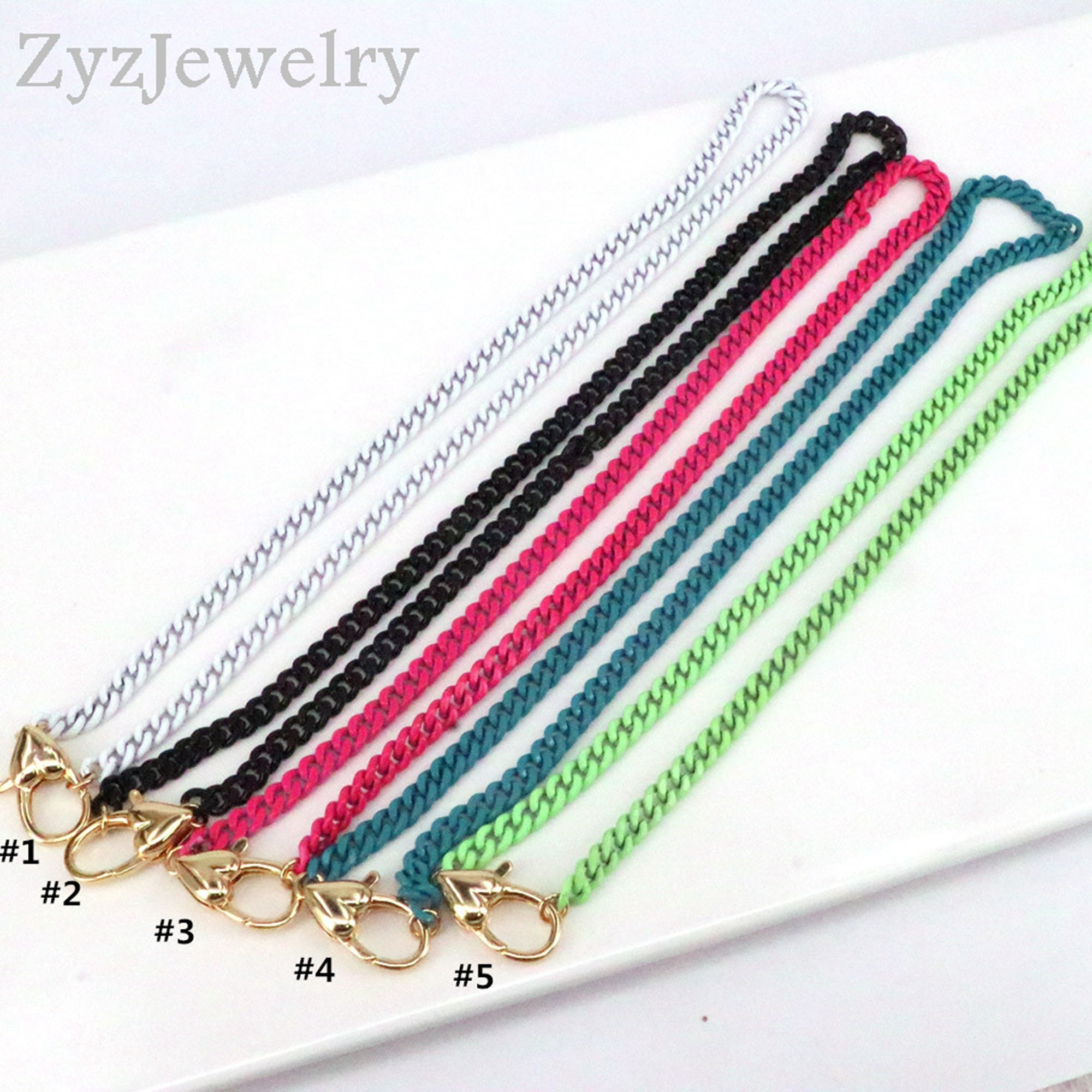 3-5PCS Colorful Enamel Box Chain 