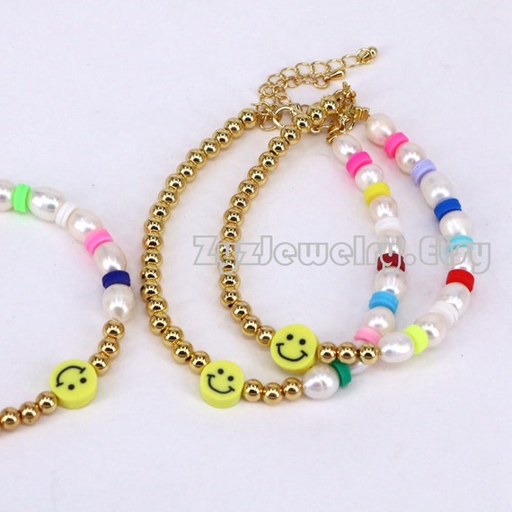 Smiley Gold Bead Bracelet atelieryuwa.ciao.jp
