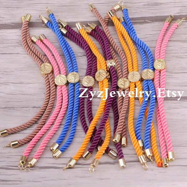 20PCS, Mix Color String Rope Woven Chain Adjustable Chains For Women Connector Charms Bracelets Jewelry Making