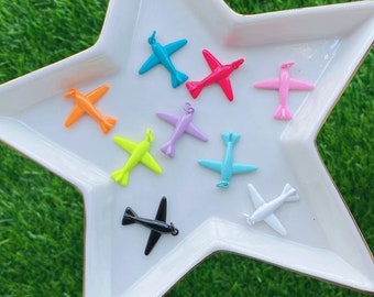 10PCS, Enamel Airplane Charms, Aircraft Pendant Charm, Colorful Plane Pendants, for DIY Unique Jewelry Making Supplies