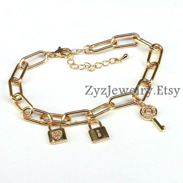 Lock Key Bangle Etsy