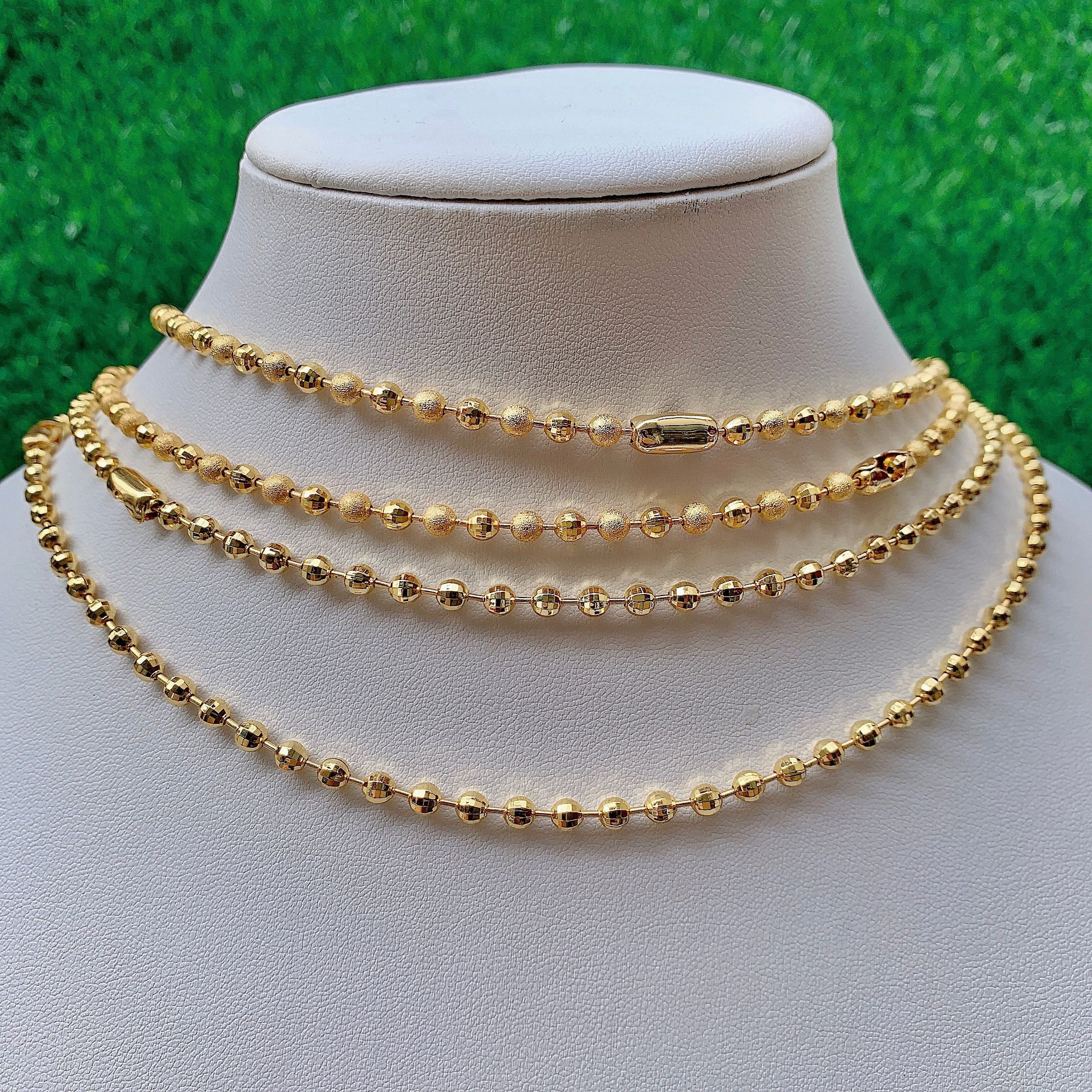 510PCS Gold Filled 4mm Ball Chain Choker Necklace Dainty Etsy