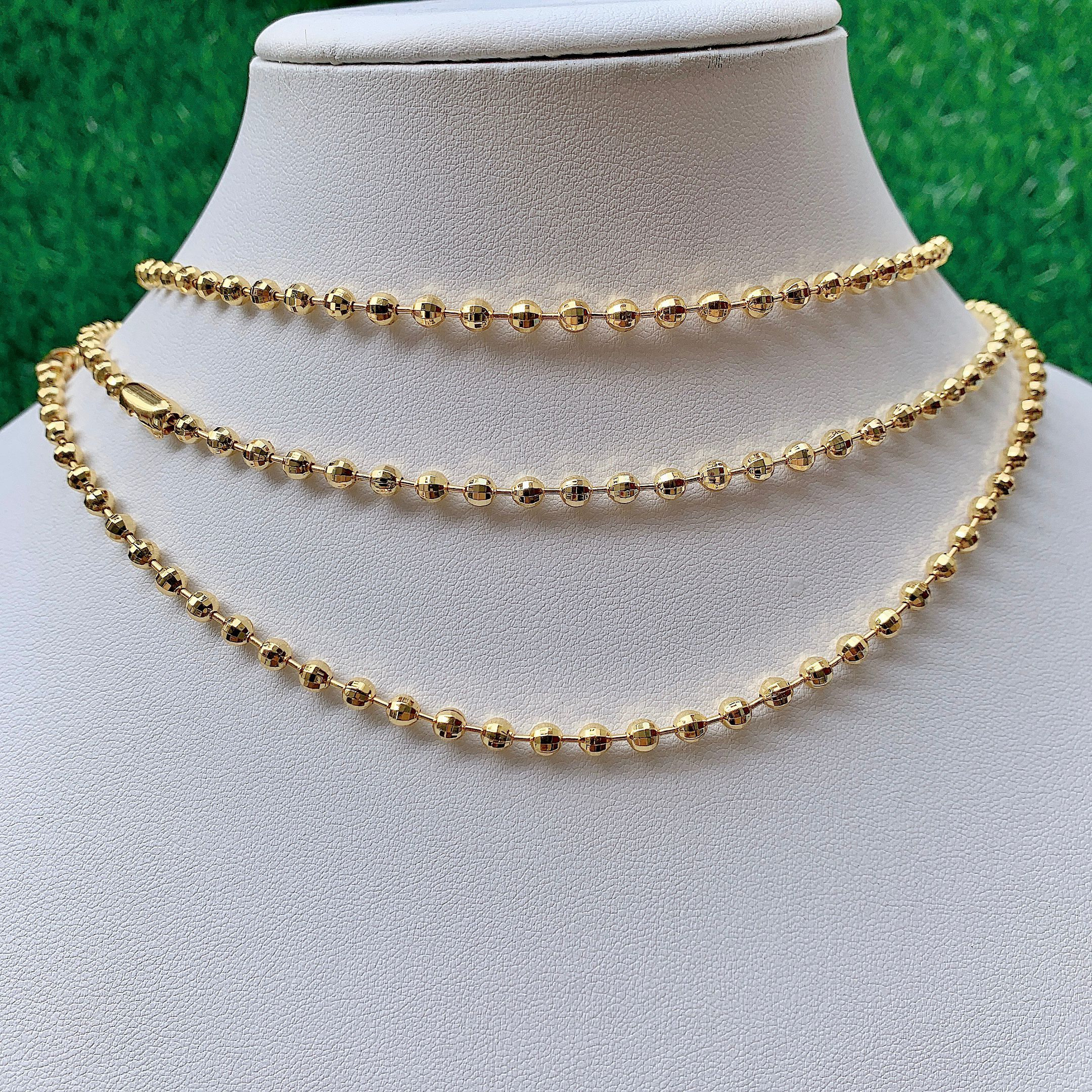 510PCS Gold Filled 4mm Ball Chain Choker Necklace Dainty Etsy