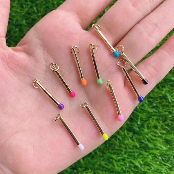 10PCS, Match diy Charms For Jewelry Making, Minimalist Pendant, Gold-color Charms, Copper Metal Enamelled Accessories