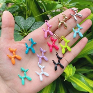 20PCS, Enamel Balloon Dog Puppy Dogs Puppies Bracelets Bracelet Pendant Charms Jewelry Making