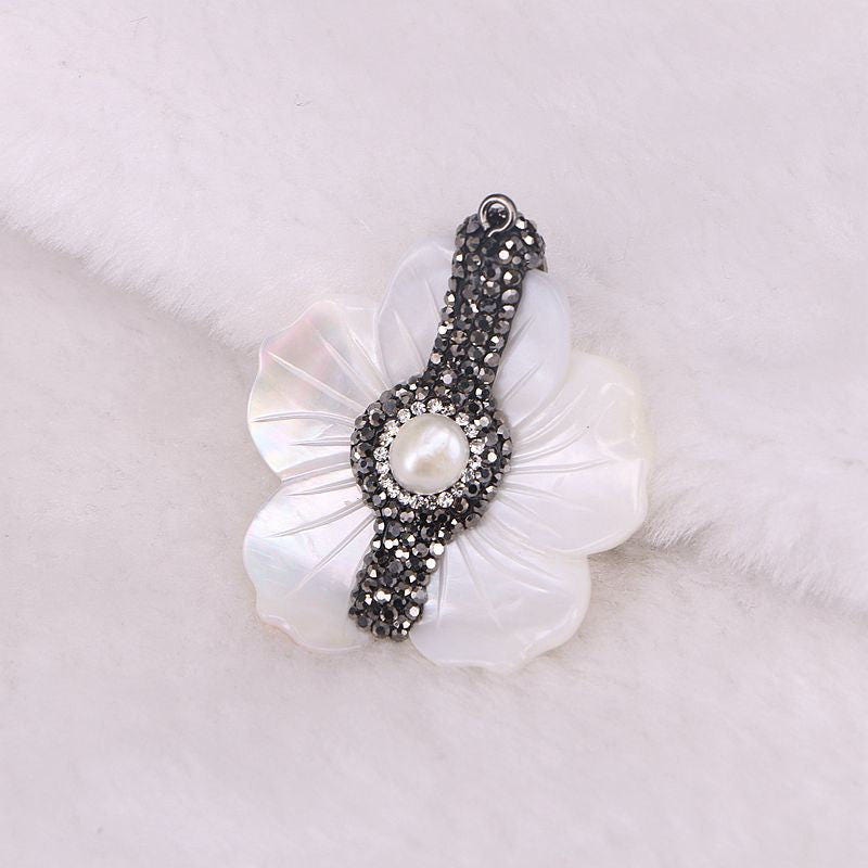 6pcs White Sea Shell Flower Design Pendant Making Jewelry | Etsy
