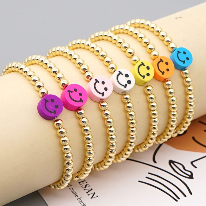 510PCS Smiley Face Bracelet Gold Smiley Face Gold Etsy