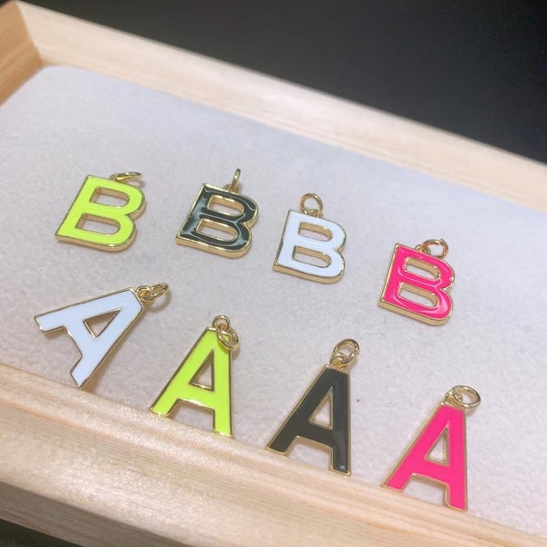 Enamel Letter Charms - Etsy